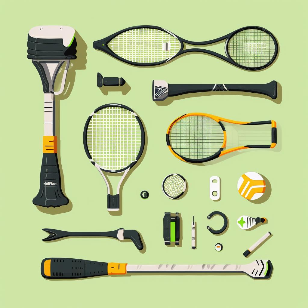 A flat lay of the necessary tools for installing a pickleball net.