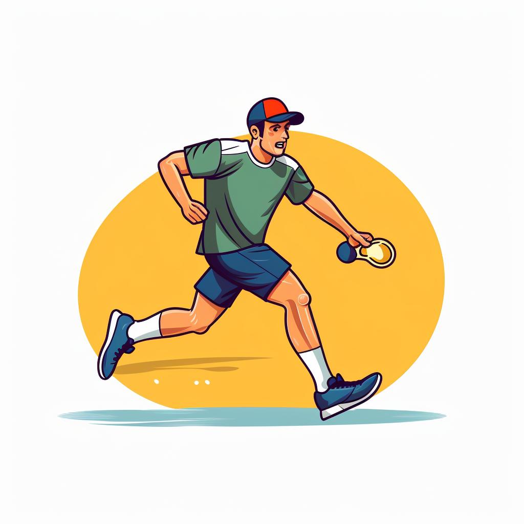 Pickleball player running forward and backward on the court