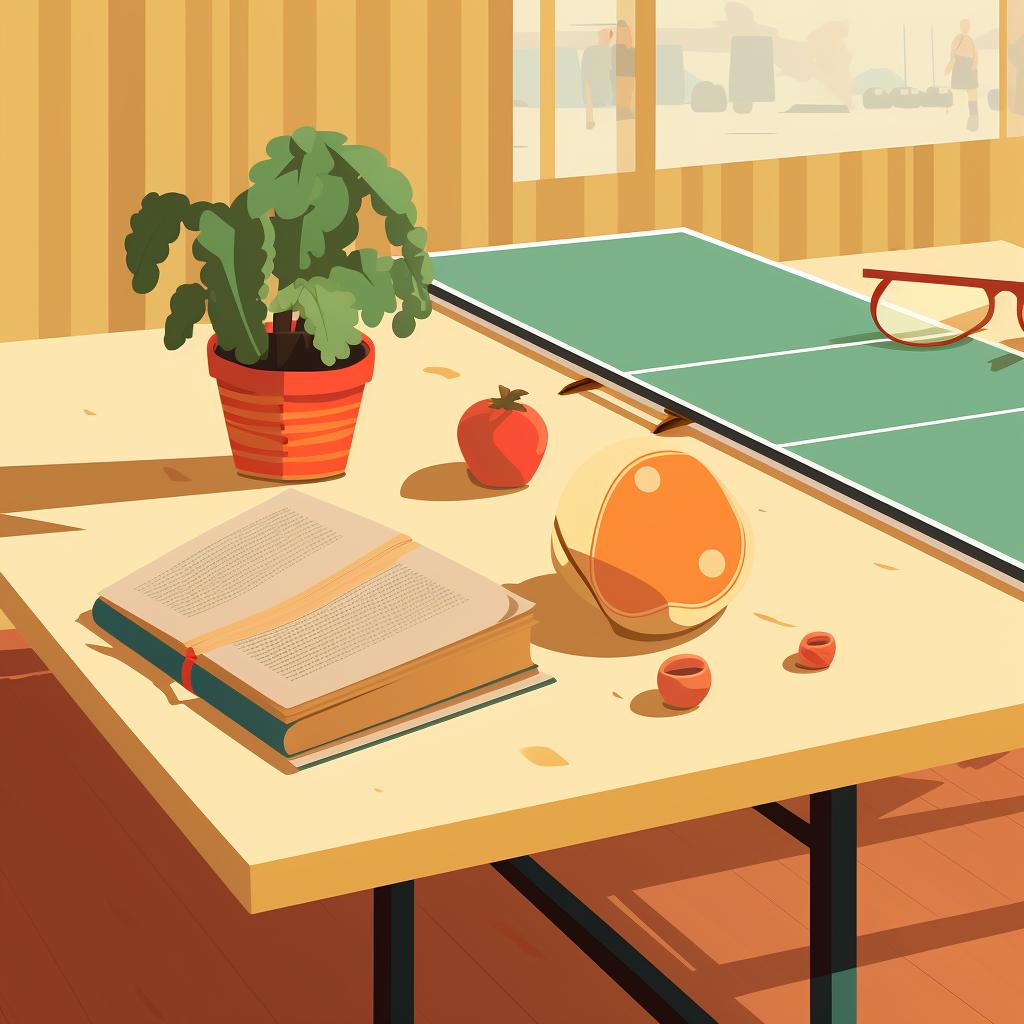 A book on pickleball rules opened on a table